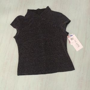 Xscape by Joanna Chen Black Metallic Top NWT - L